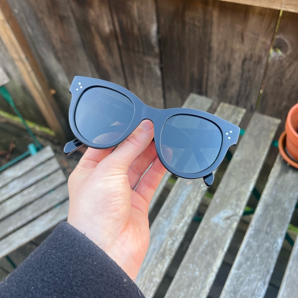Celine Women's Round Black Sunglasses - Picture 9 of 15